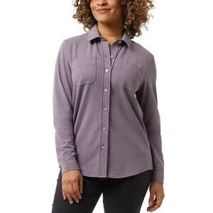 32 Degrees Ladies' Soft Fleece Button Up Shirt, Purple, L